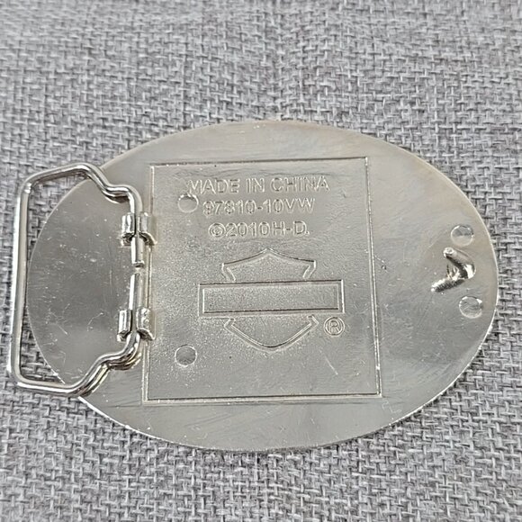 2010 HARLEY-DAVIDSON Oval Belt Buckle – Rhinestone Design, Black Leather ❗AS-IS❗ - Picture 9 of 16